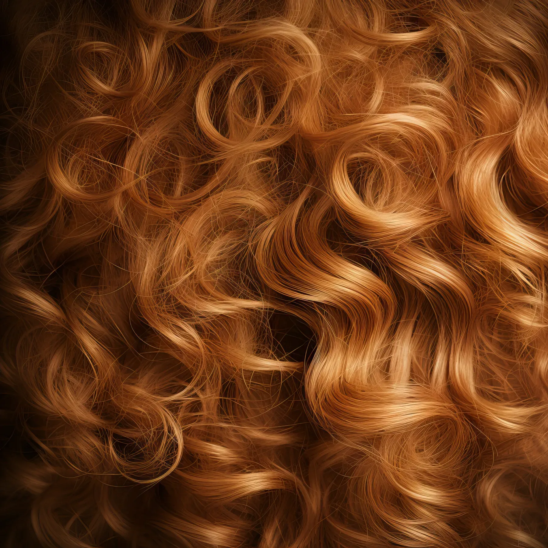 Nahaufnahme kupferrot colorierter Locken